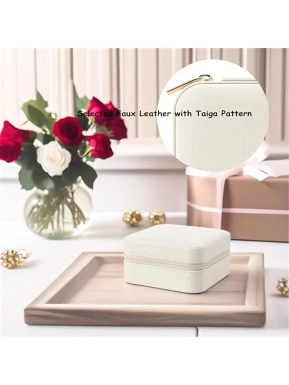 Travel Jewelry Box Organizer Small Case Mirror Ring Earring Necklace Storage